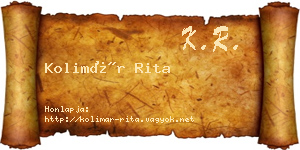 Kolimár Rita névjegykártya