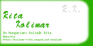 rita kolimar business card