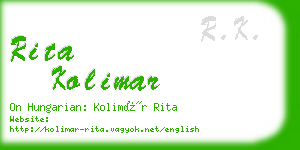 rita kolimar business card